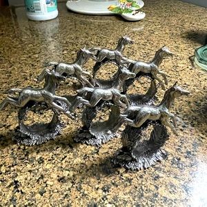 Reed and Barton antique horse napkin rings 1824